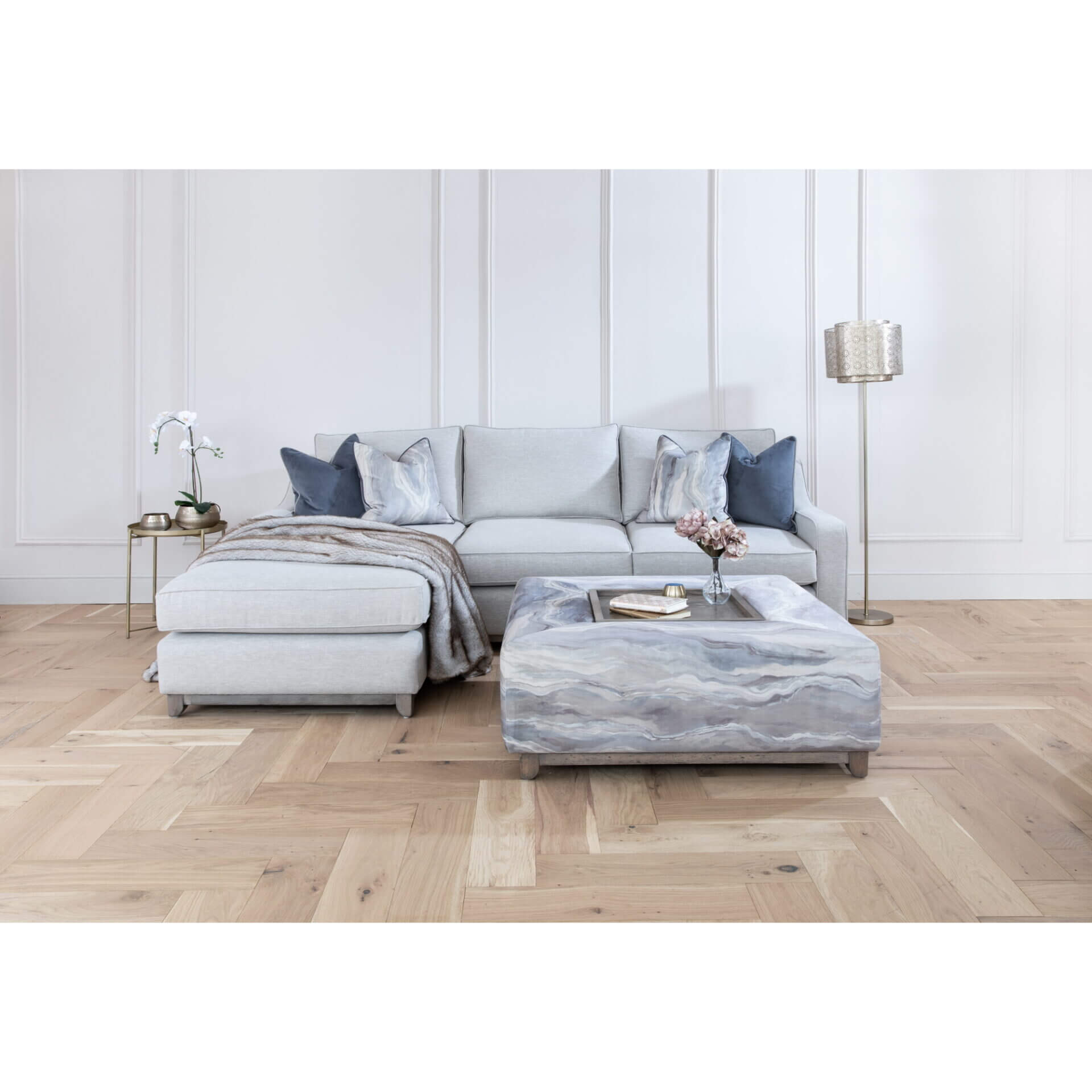 Chaise End Sofa Pine and Oak