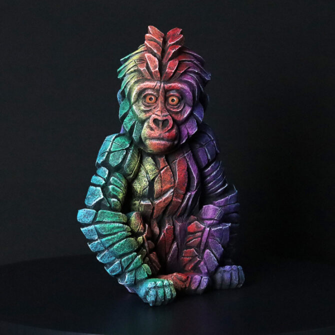 Pine and Oak Edge Sculpture Baby Gorilla Bwindi Front