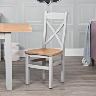 Coast Painted Cross Back Wood Seat