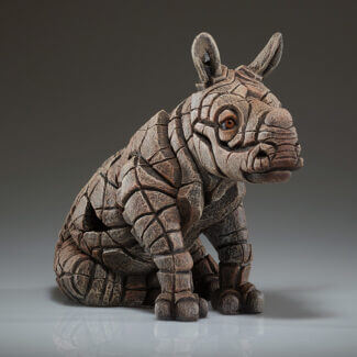 Edge Sculpture Rhinoceros Calf - White