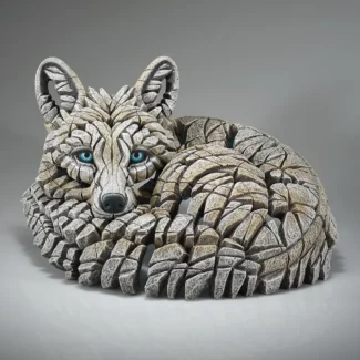 Edge Sculpture Curled Up Arctic Fox