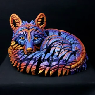 Edge Sculpture Curled Up Fox - "Flash"