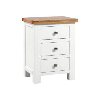 Dorchester White 3 Drawer Bedside