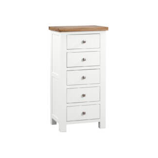 Dorchester White 5 Drawer Wellington Chest