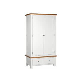 Dorchester White 2 Drawer Wardrobe