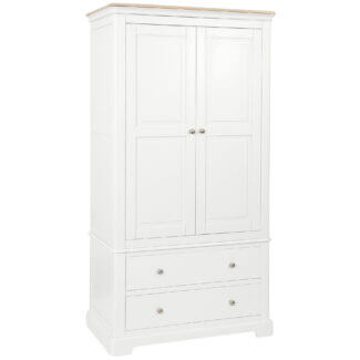 Glaze White 2 Drawer Wardrobe
